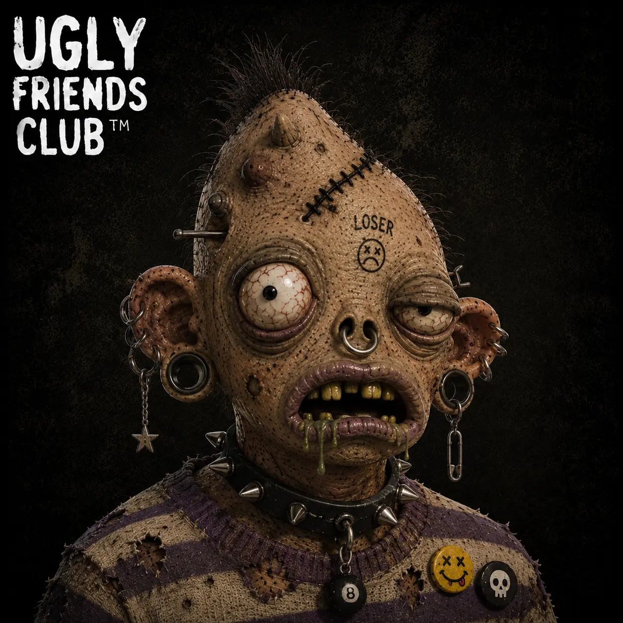 Ugly Friends Club collectible portrait LOSER #003