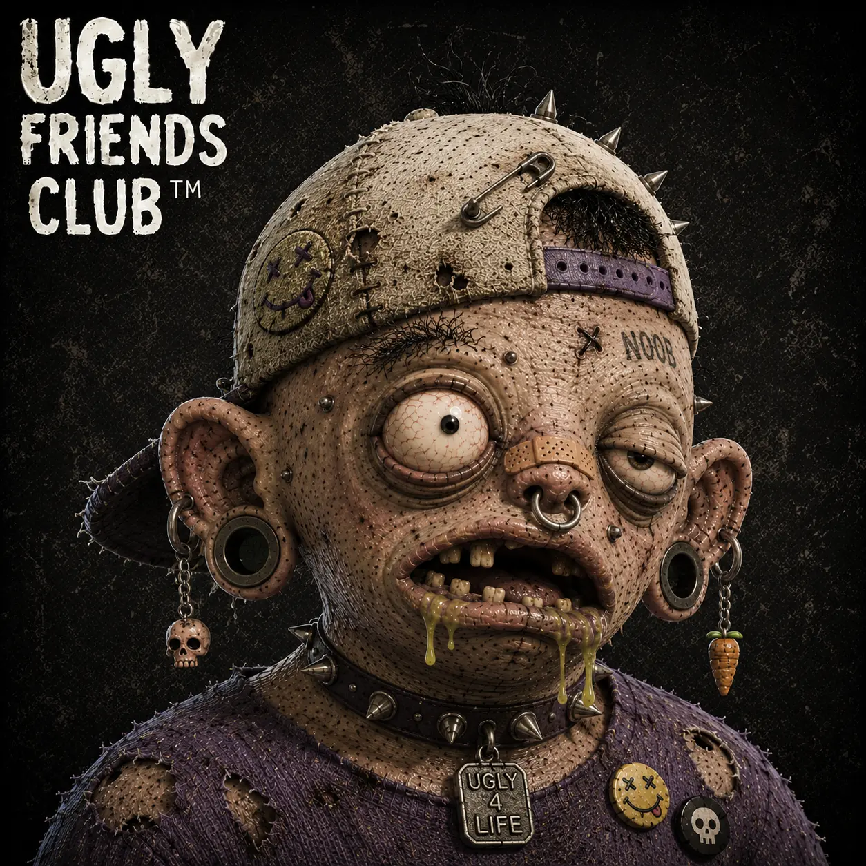 Ugly Friends Club collectible portrait NOOB #017