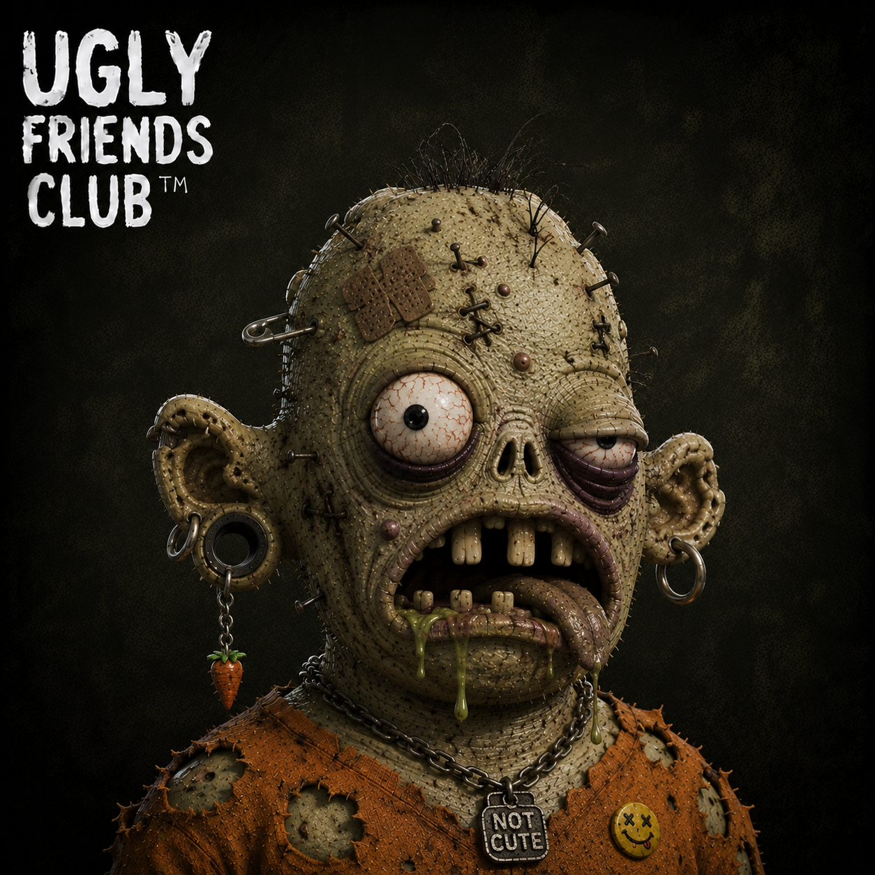 Ugly Friends Club collectible portrait NOT CUTE #042
